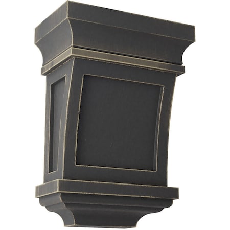 Ekena Millwork 5"W x 3"D x 7"H Santa Fe Wood Vintage Decor Corbel, Black CORWD05X03X07SFBL